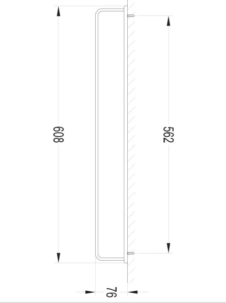 OMNIRES DA70216BL- Nástenný vešiak na uteráky DARLING 61 cm polomatná čierna