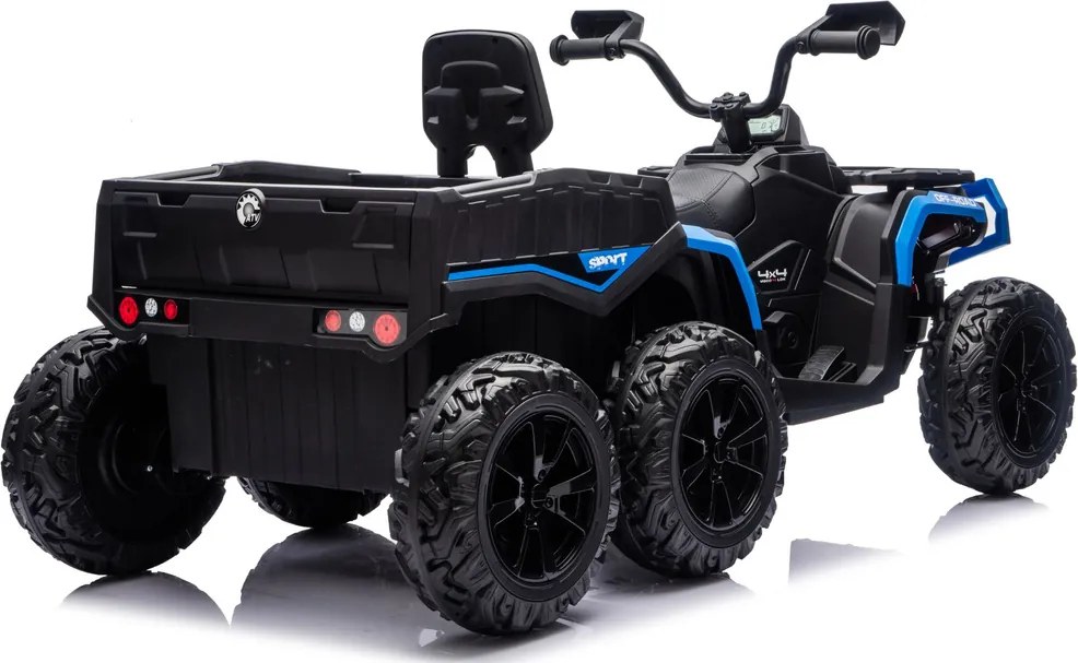 LEAN CARS Štvorkolka na batérie ATV 6 kolies s prívesom JC606 24V 4x4 modrá