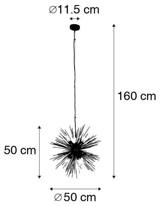 Závesné svietidlo Art Deco zlaté 6-žiarovkové - Broom