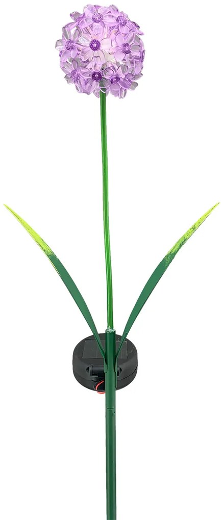Zapichovacie záhradné solárne svetlo Flower, 70 cm, kov/plast, fialová