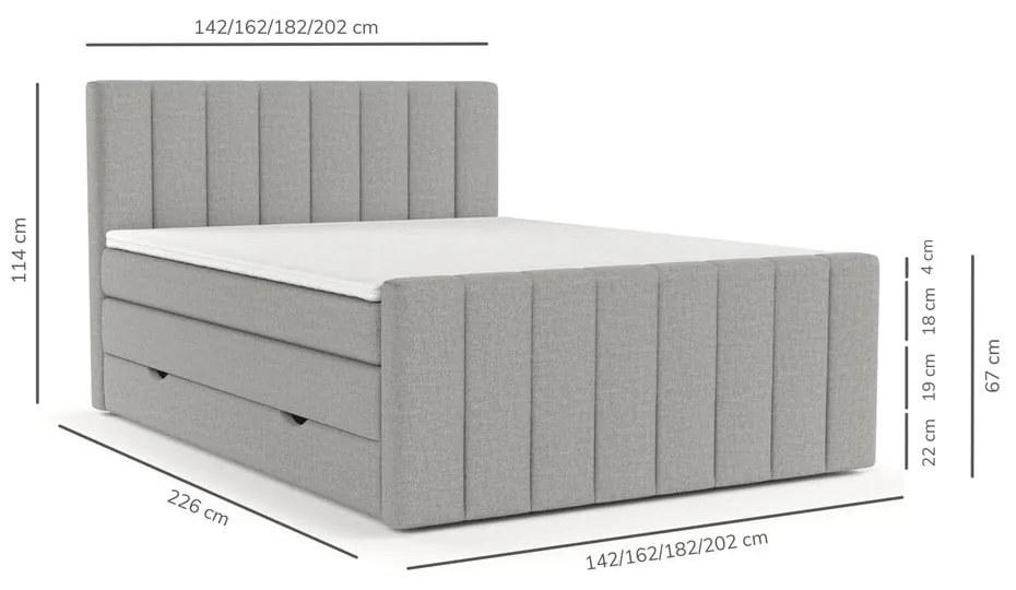 Čierna boxspring posteľ s úložným priestorom 200x200 cm Ruby – Maison de Rêve