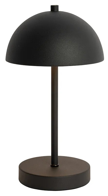 Sada 2 vonkajších stolových lamp hríb čierny nabíjateľný - Keira