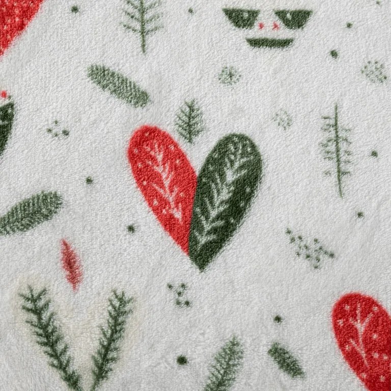 Mikroplyšová deka WINTER HEARTS, farebná Rozmer: 200 x 220 cm
