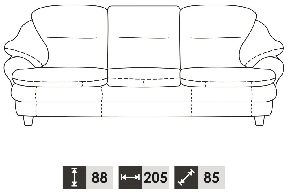 Kožená sedacia súprava s rozkladom Sara 3R+1+1 - smotanová (G105)