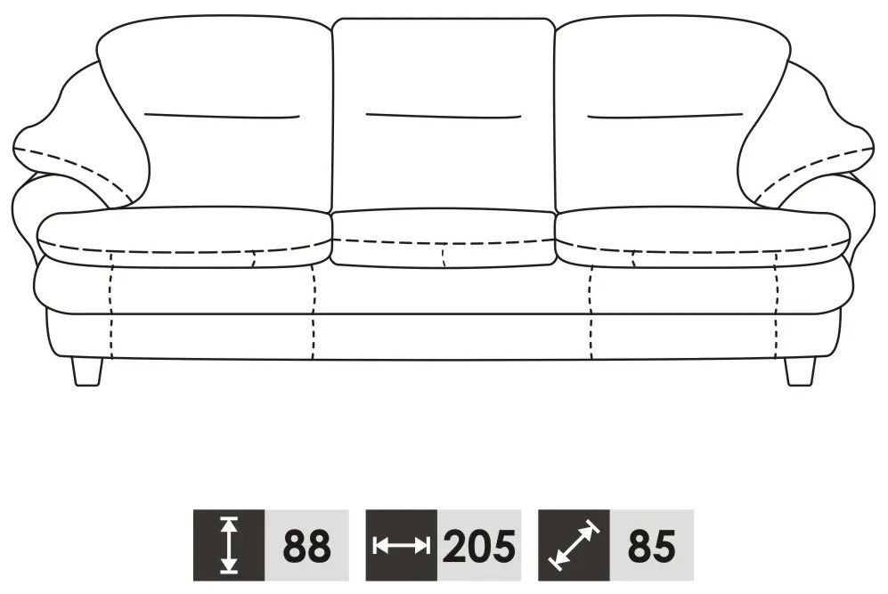 Kožená sedacia súprava s rozkladom Sara 3R+2+1 S - smotanová (G105)
