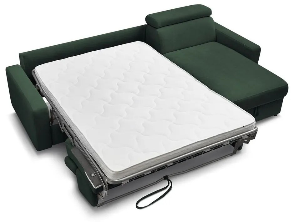 Tmavozelená rozkladacia rohová pohovka (variabilná) Monaco – Bobochic Paris