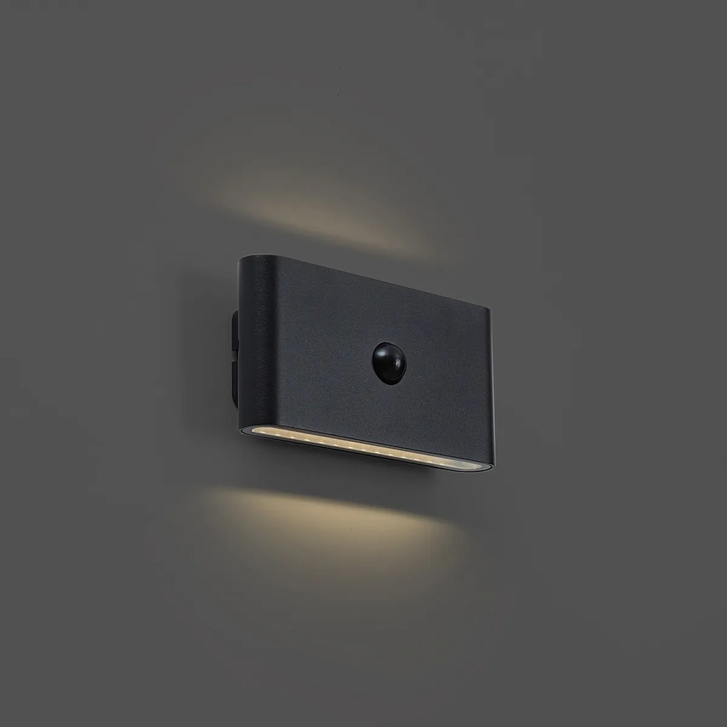 Čierna nástenná lampa s lux senzorom, magnetická, vrátane nabíjateľnej LED - Batt