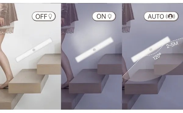 Aigostar LED nabíjacie osvetlenie nábytku so senzorom 1,5W 4000K 5V