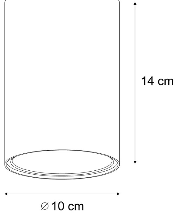 Sada 4 moderných béžových prisadených bodových svetiel GU10 50 mm okrúhle - Deep
