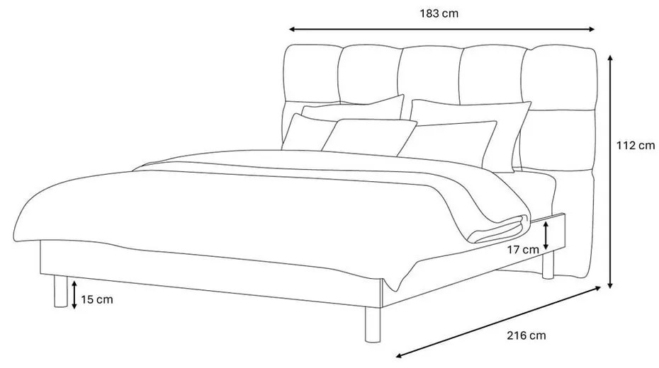 Svetlosivá čalúnená dvojlôžková posteľ s roštom 160x200 cm Kumo – Bobochic Paris