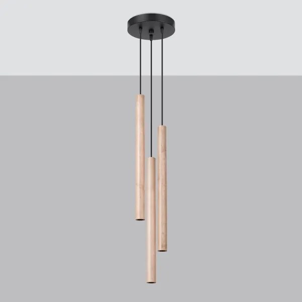 Sollux SL.1268 - Luster na lanku PASTELO 3xG9/8W/230V drevo