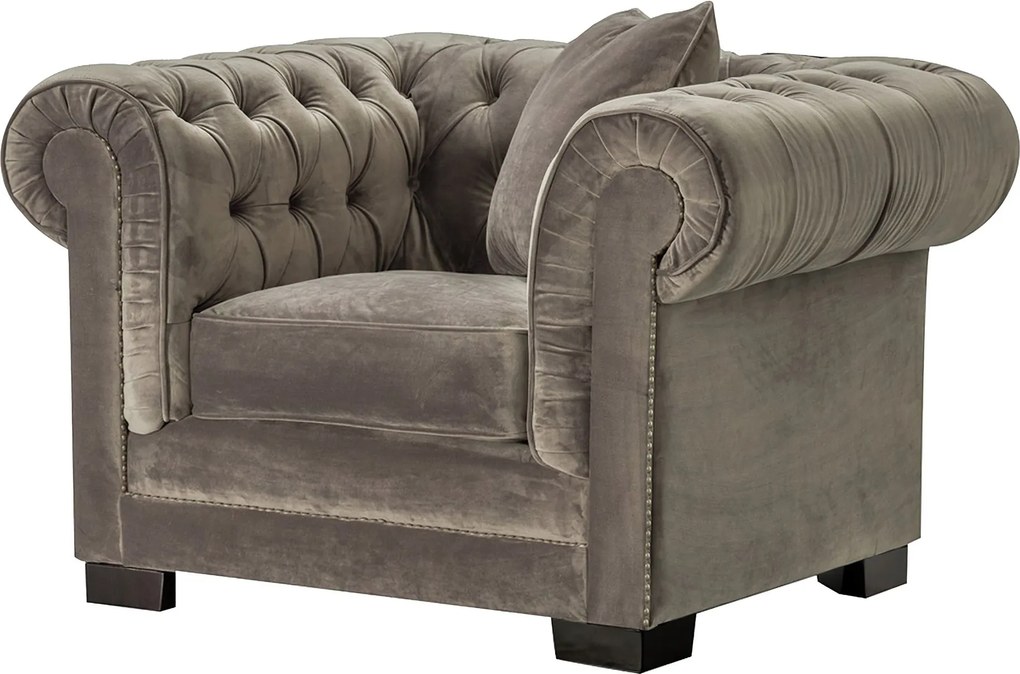 Fotel Chesterfield Classic Velvet Dark Grey 118x96x77cm