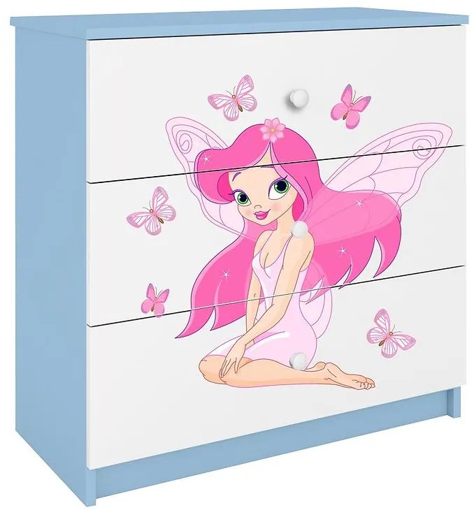 Detská komoda Babydreams modrá – Víla 1