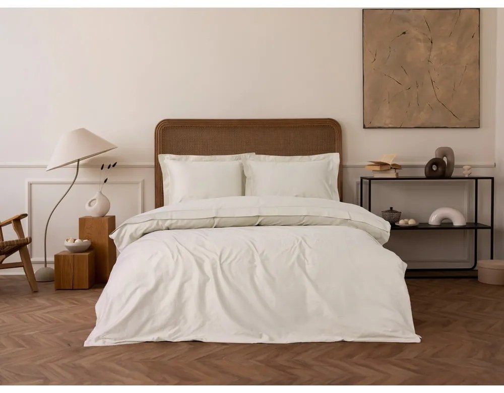 Béžové obliečky na dvojlôžko/predĺžené z bavlneného saténu 240x220 cm Elegant – Mijolnir