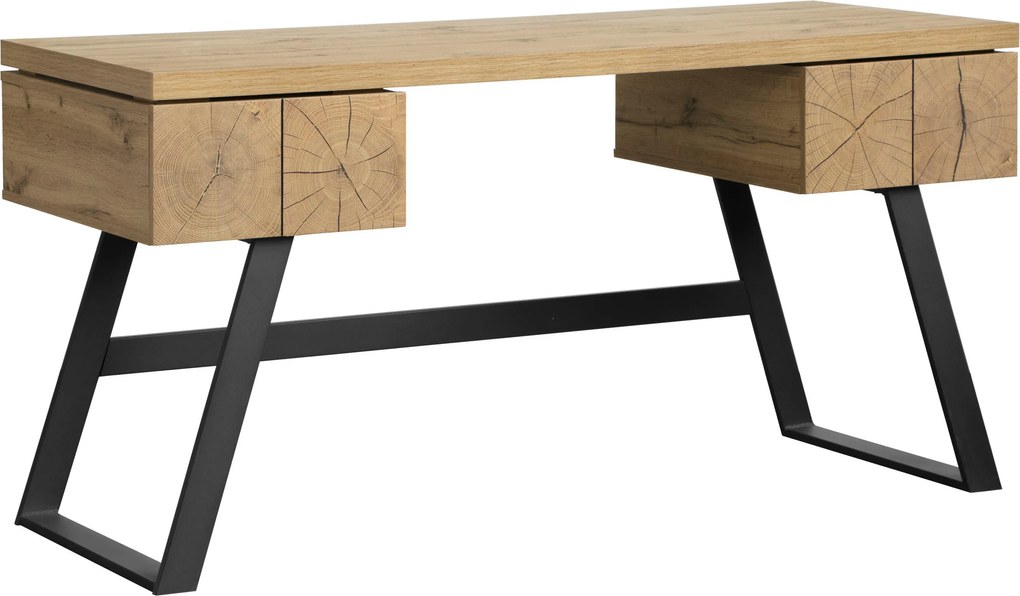 XXXLutz PÍSACÍ STÔL, čierna, farba duba, 150/60/76 cm Venda - Kancelárske stoly - 002798014801