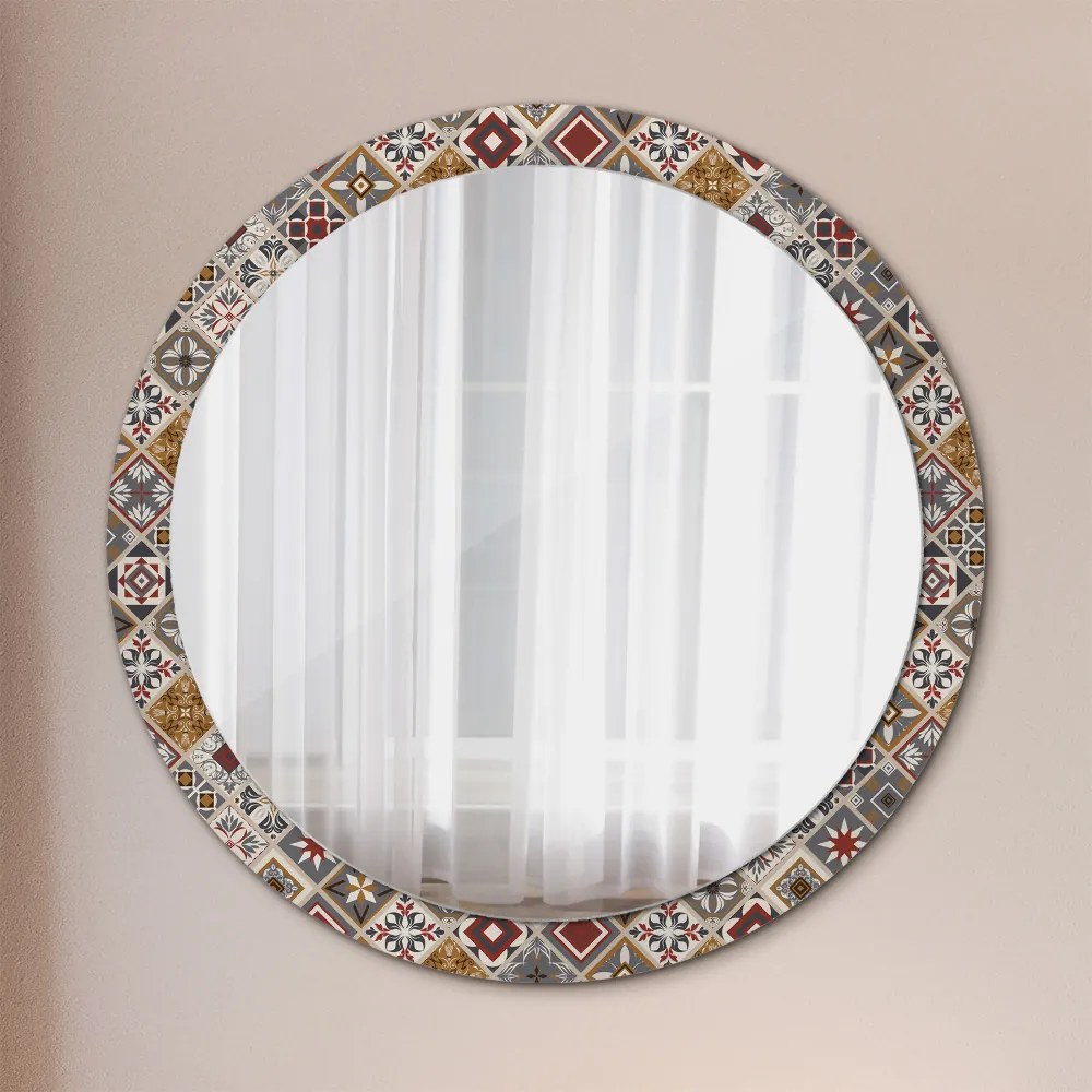 Okrúhle ozdobné zrkadlo Turecký vzor fi 100 cm