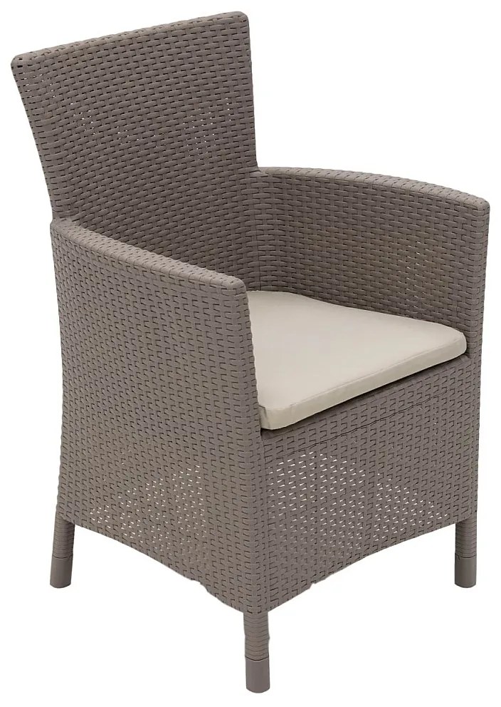 DEOKORK Záhradné kreslo z umelého ratanu HAVANA (cappuccino)