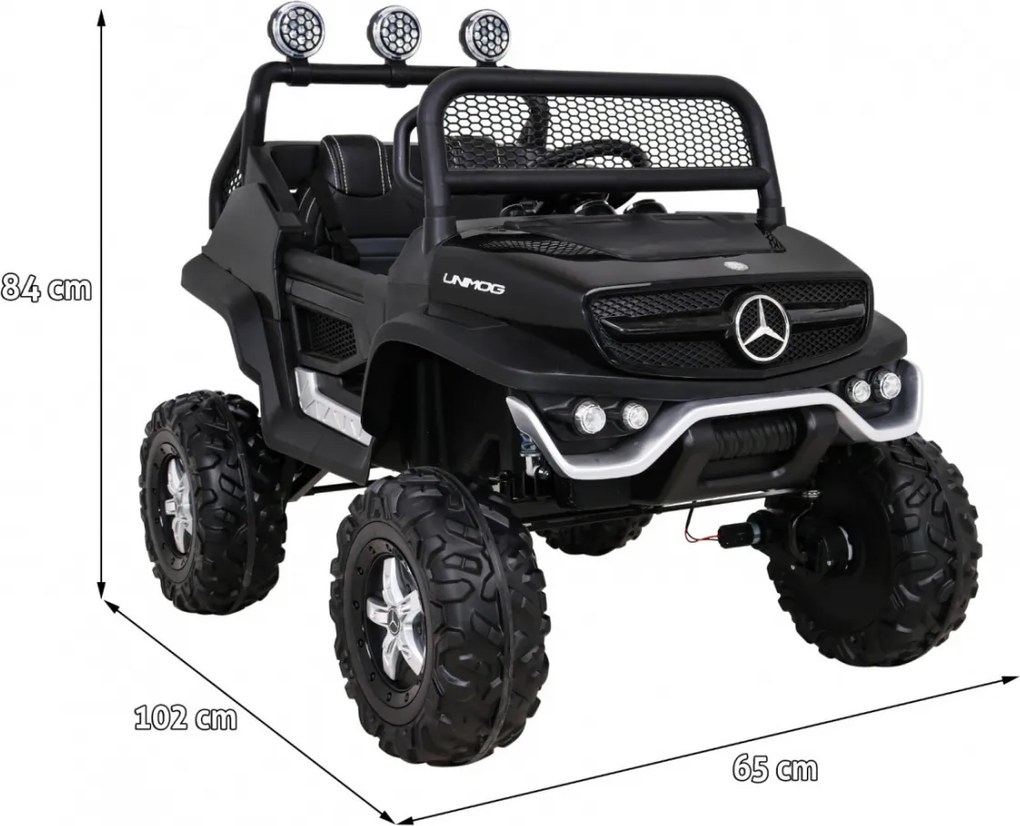 Ramiz Mercedes Benz Unimog pre deti Čierna + Terrain 4x4