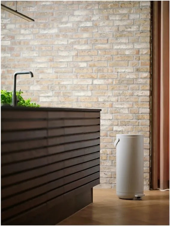 Biely nášľapný plastový odpadkový kôš 35 l Circular – Zone