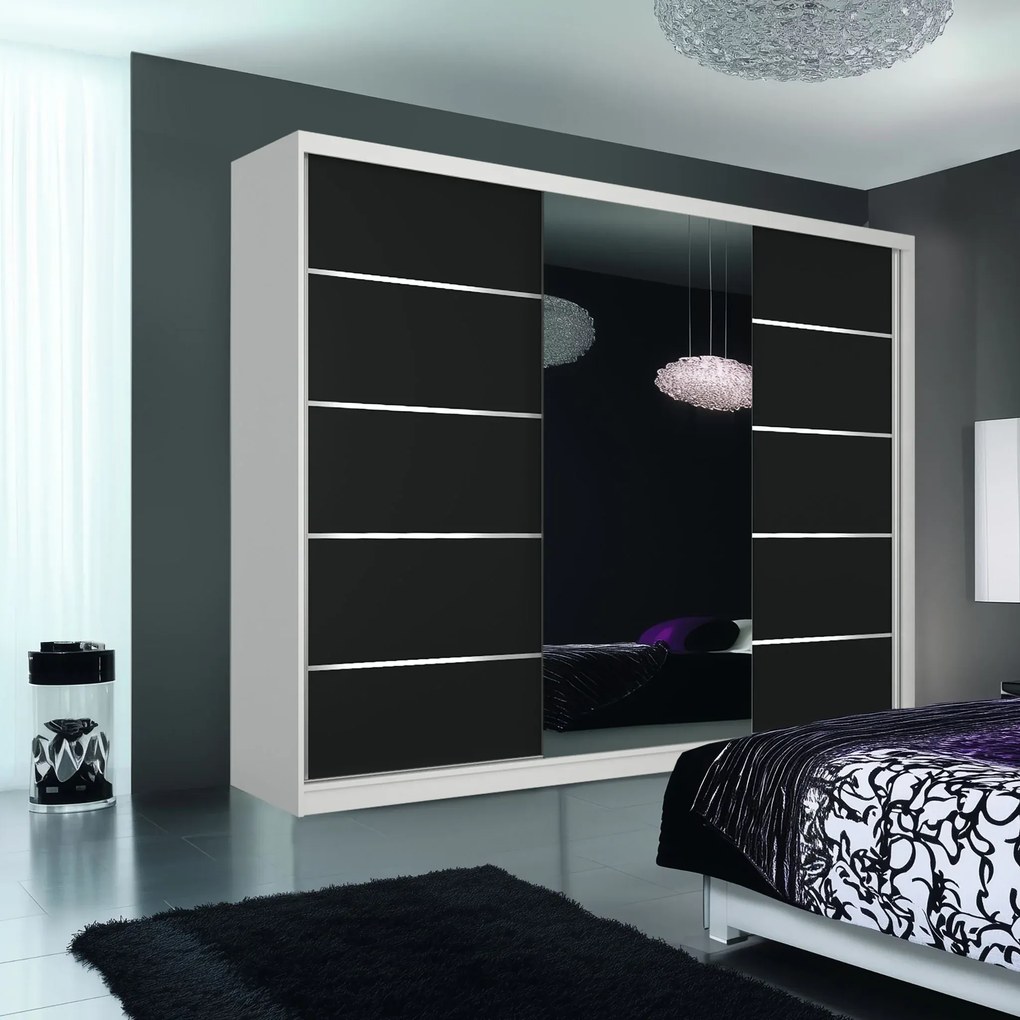 Šatníková skriňa SERENITY 200 cm čierny mat MT SERENITY SZP5/0/W/B/0/HIAL