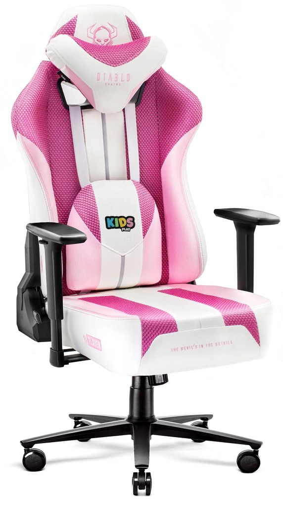 Detské látkové herné kreslo Diablo X-Player 2.0 Kids Size: Marshmallow Pink/ružová Diablochairs
