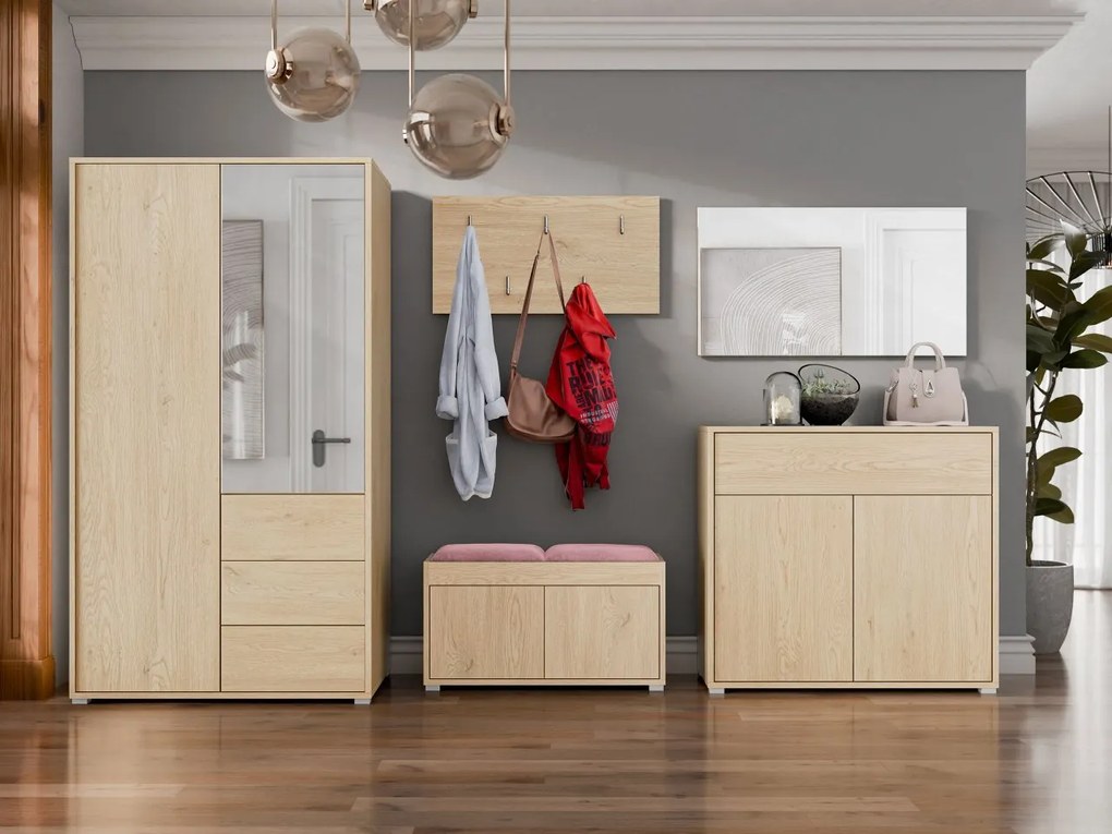 Predsieňová zostava Alekto V, Farby: biela, Farba čalúnenia:: Manila 18