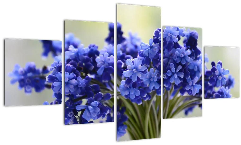 Obraz kytice modrých kvetov (125x70 cm), 40 ďalších rozmerov