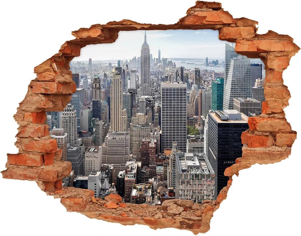 Fototapeta diera na stenu 3D New York WallHole-cegla-90x70-179687094