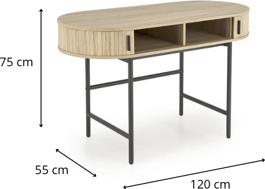 Písací stôl B51 dub prírodný/čierny