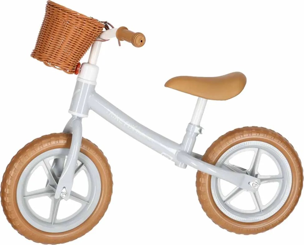KIK Trike Fix Balance odrážadlo s košíkom, hnedé