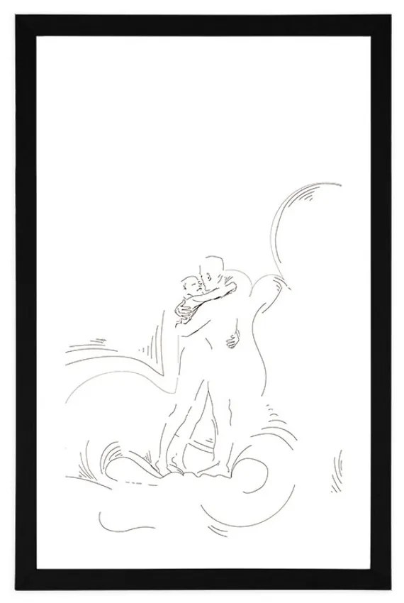Plagát s paspartou sila skutočnej lásky - 30x45 white