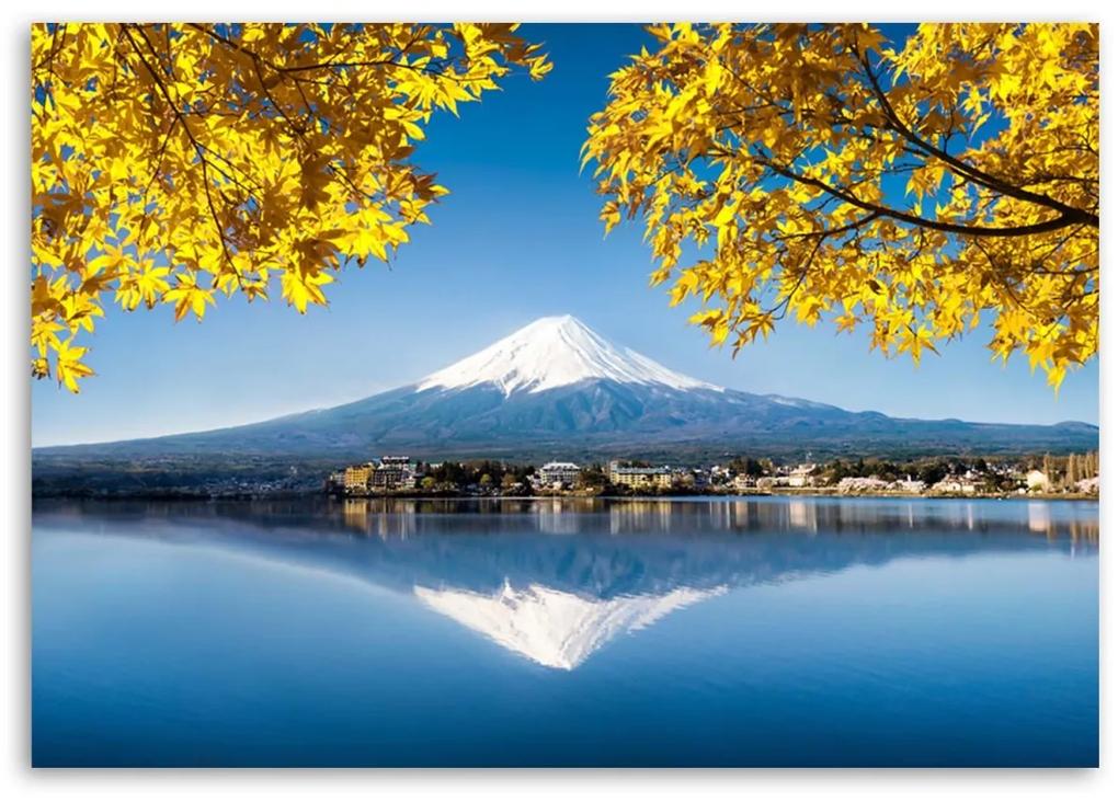 Obraz na plátně JAPONSKÁ FUJI Horské žluté listy - 60x40 cm