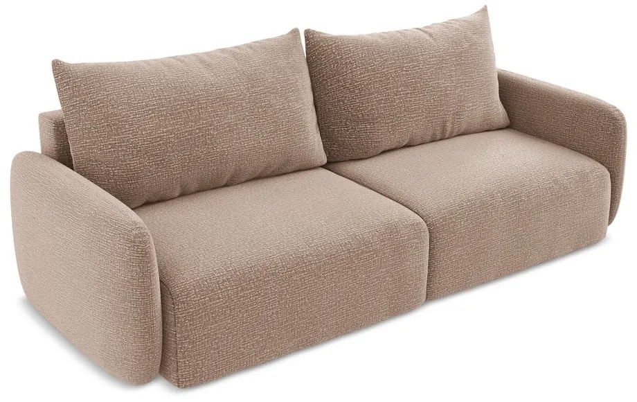 Svetlohnedá rozkladacia/s úložným priestorom pohovka 238 cm Kalena – Makamii