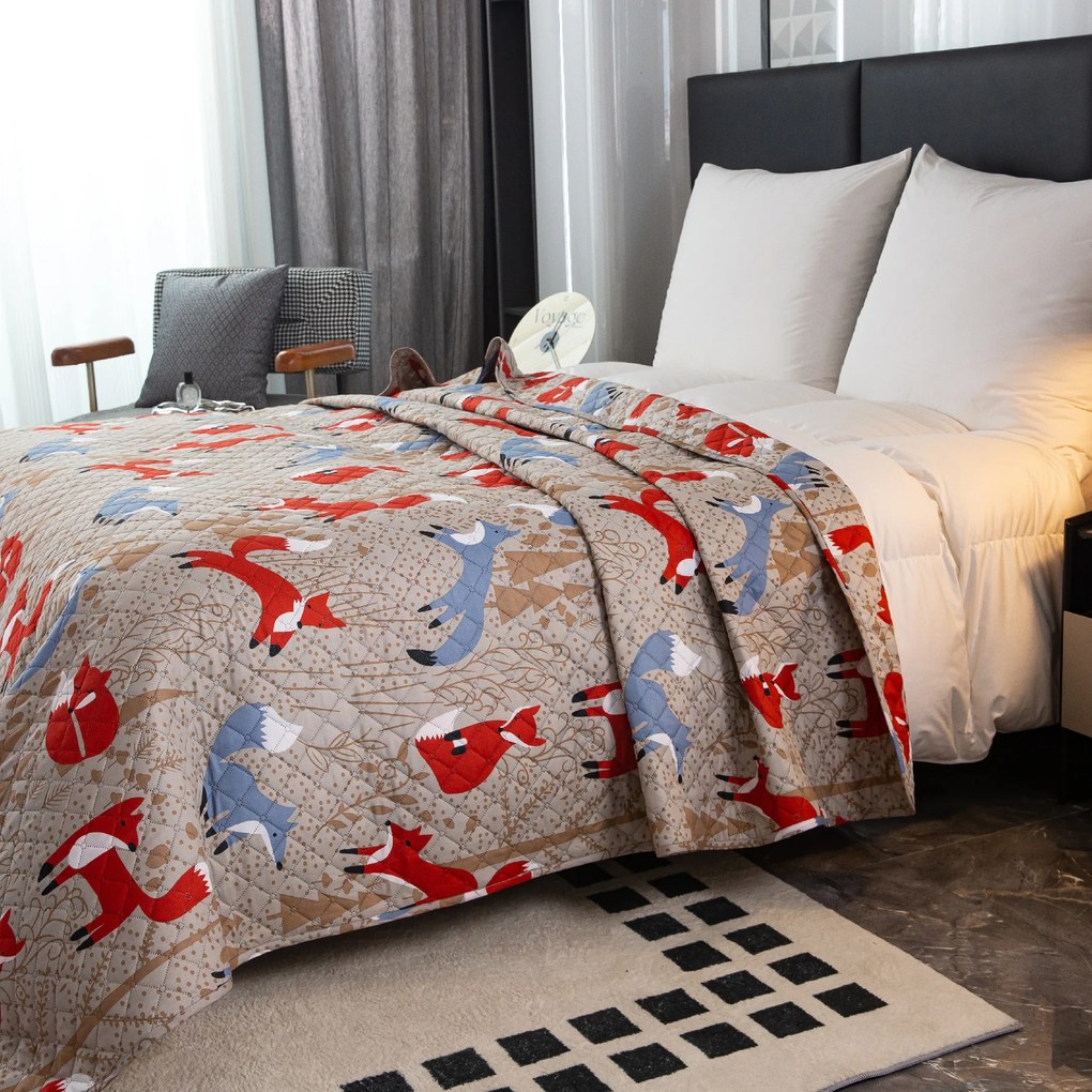 Prehoz na posteľ RED FOX hnedý Rozmer: 170 x 210 cm