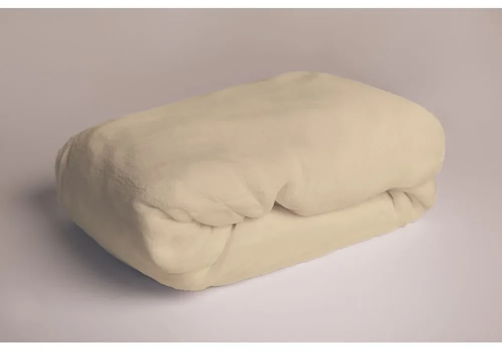 Krémovobiela napínacia plachta z mikroflanelu 180x200 cm Basic – Jerry Fabrics
