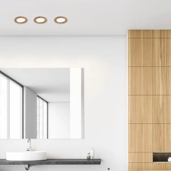 LED Podhľadové svietidlo WOODY SPOT LED/12,5W/230V 4000K orech Ø16 cm