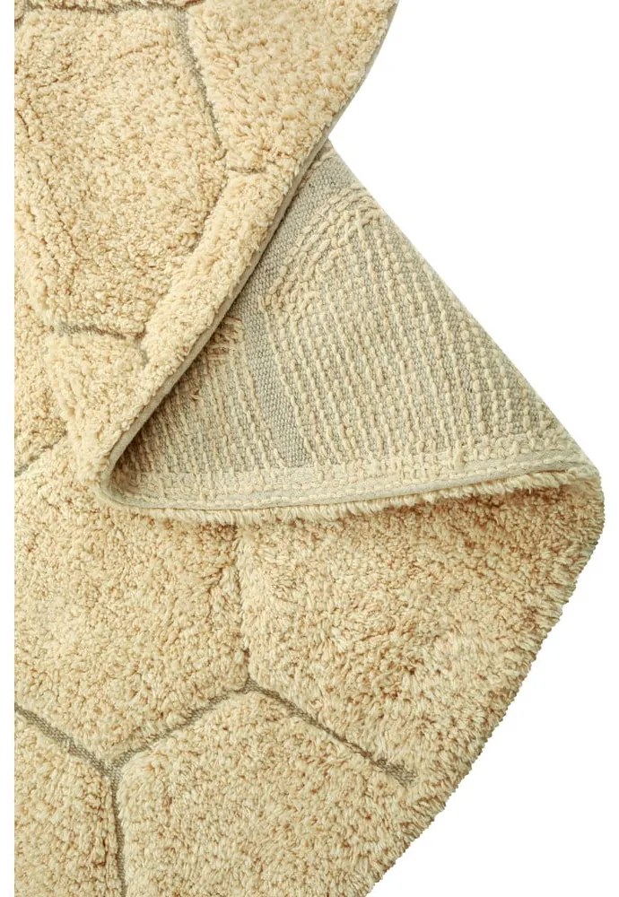 Okrovožltý prateľný ručne tkaný bavlnený okrúhly koberec ø 140 cm Honeycomb Golden – Lorena Canals