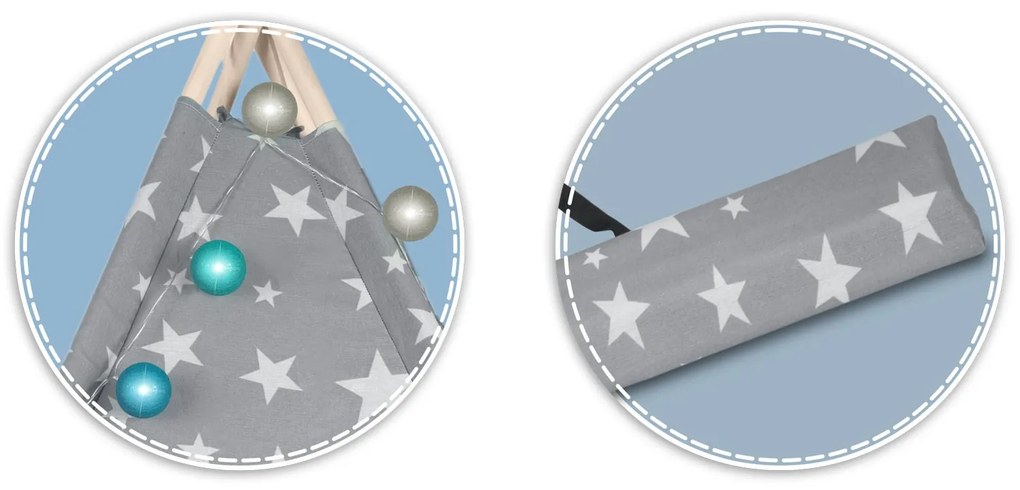 Detské típí so svetielkami Nukido 740120 - sivé