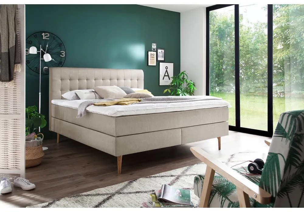 Béžová boxspring posteľ 160x200 cm Massello – Meise Möbel