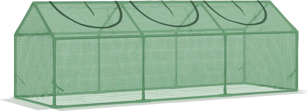 Outsunny Skleník s Okno PE Zelený Skleník pre Rajčiny Studený Rám 180 x 60 x 60cm | Aosom