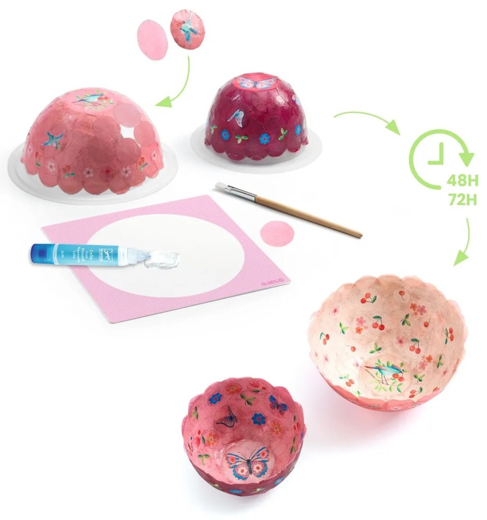 Vyrob si sám - papierové misky ružové