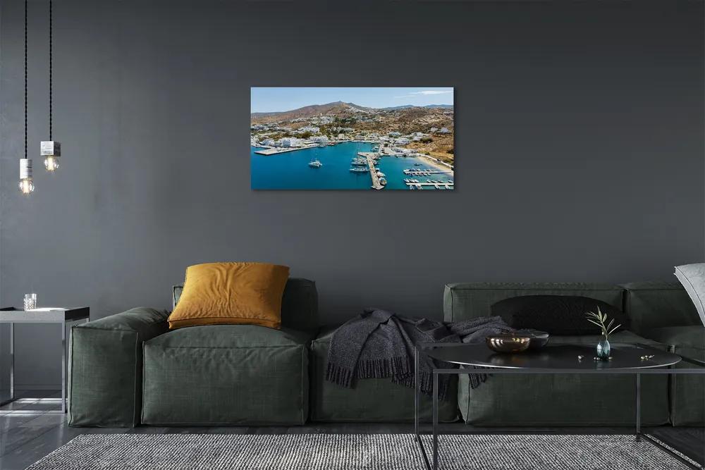 Obraz na plátne Grécko Coast horské mesto 125x50 cm