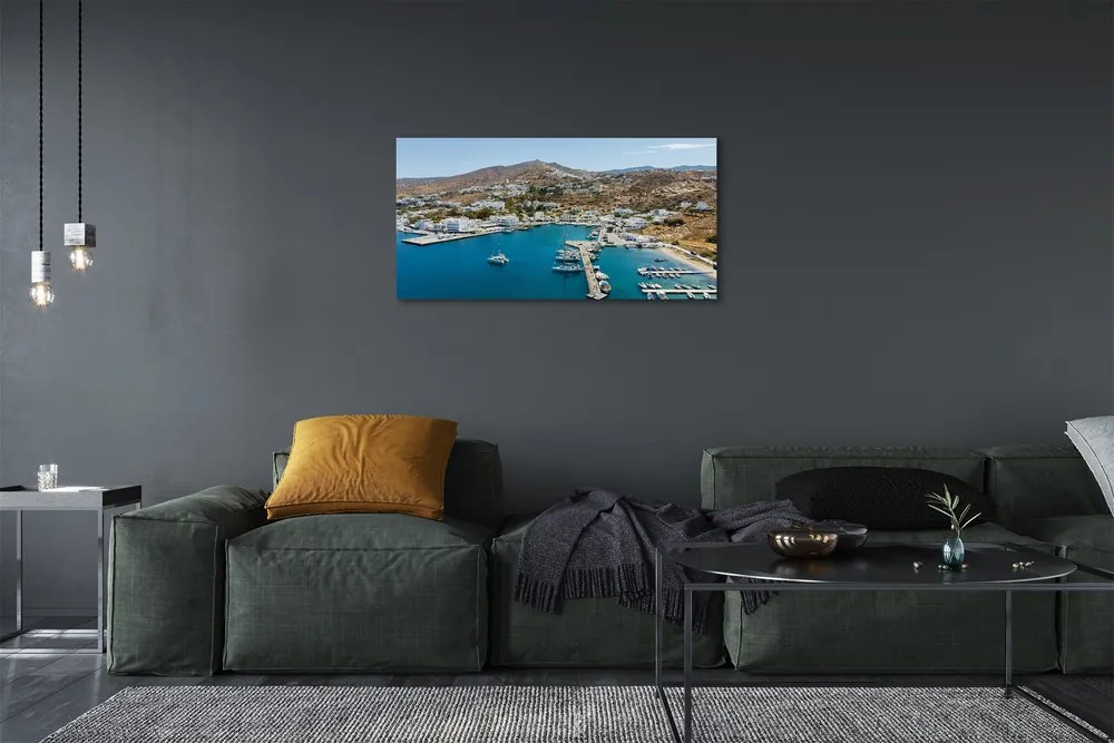 Obraz na plátne Grécko Coast horské mesto 140x70 cm