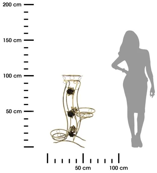 Stojan na kvety 100x70 cm zlatá