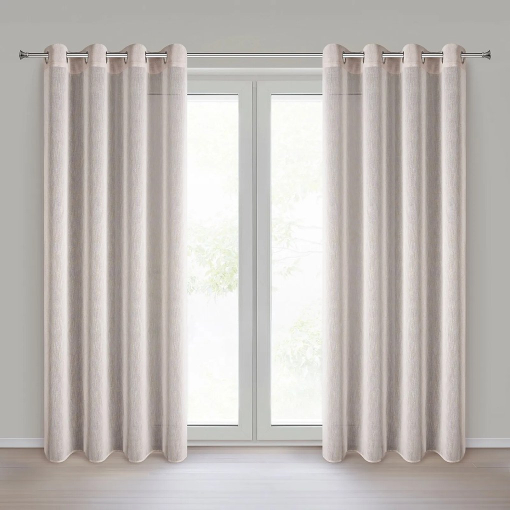 ZÁVES NA KRÚŽKOCH ANGELICA 140X250 CM RÚŽOVÁ