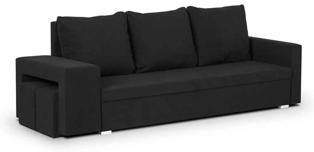 Trojmiestna pohovka s funkciou spania DOTA Čierna