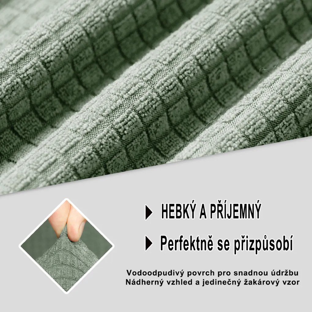 Elastický žakárový poťah na trojmiestnu pohovku BestBerg / šalviová