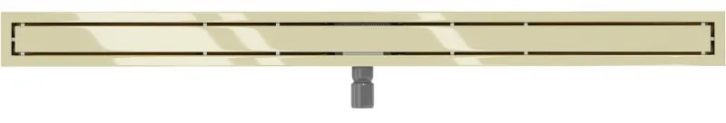 Mexen Flat nerezový sprchový žľab 120 cm vzor M13, 2v1, zlatá, 1510120