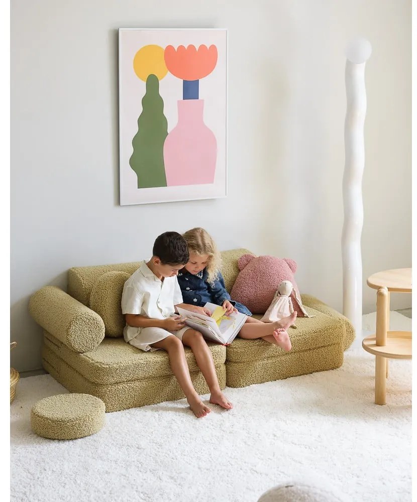 Zelená detská pohovka z textílie buklé 132 cm Settee – Wigiwama