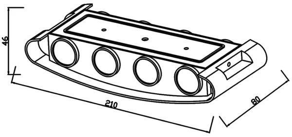 Top Light - LED Vonkajšie nástenné svietidlo RAY LED/8W/230V IP44 4000K čierna